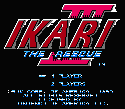 Ikari III: The Rescue title screenshot